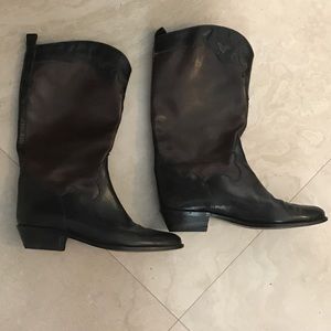 Joan and David black and brown cowboy boots.